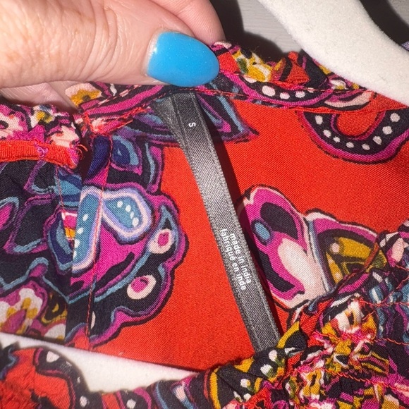 Anthropologie Sweet Dreams Smocked Sleep Top Blouse size Small Boho Paisley - Picture 5 of 5